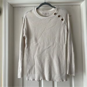 Loft off white sweater with decorative buttons